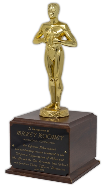 Mickey Rooney's Lifetime Achievement Award From the California Organization of Police and Sheriffs -- Directly From the Mickey Rooney Estate